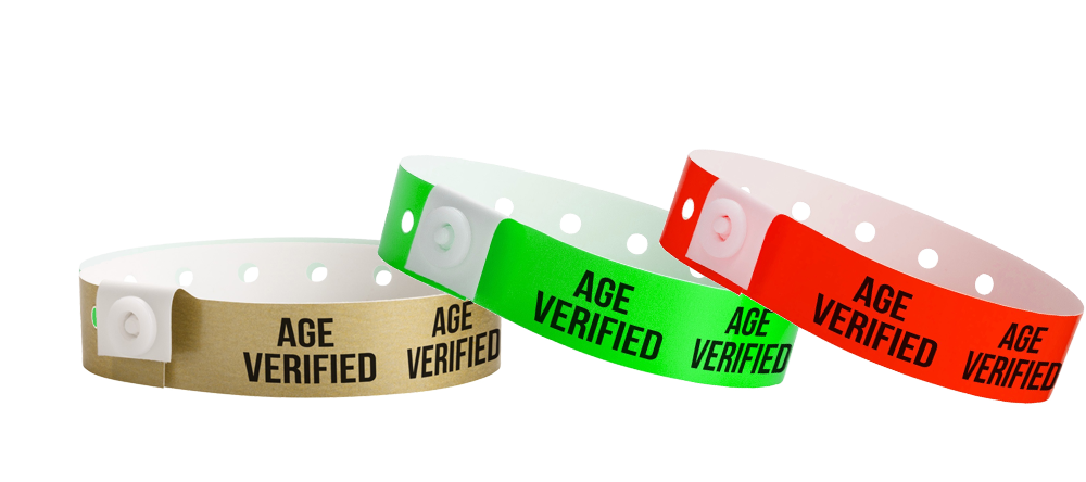 Plastic Wristbands Age Verified
