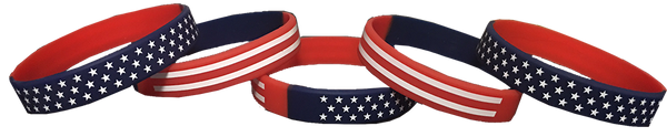 American Flag Silicone Wristbands