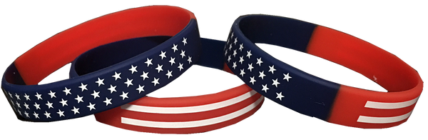 American Flag Silicone Wristbands